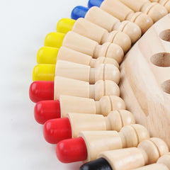 Wooden Memory Chess Montessori Games Match Puzzle Board Kids Educational Toy