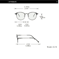 Men's Retro Metal Sunglasses Anti Changing Flat Lenses