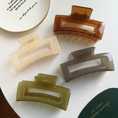 Resin Hair Claw Jelly Ponytail Holder for Women Girls
