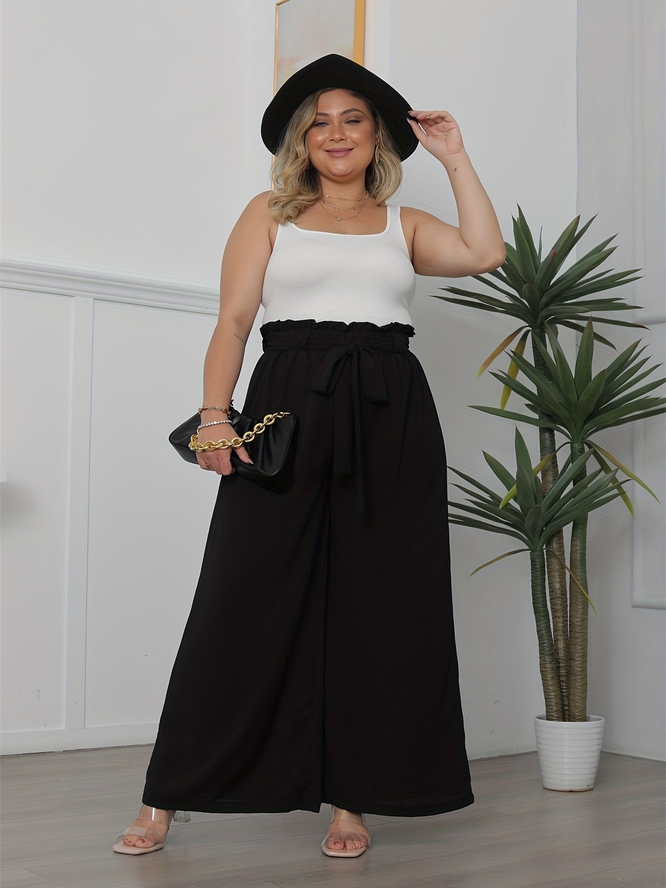  Wide Leg Pants With Belt