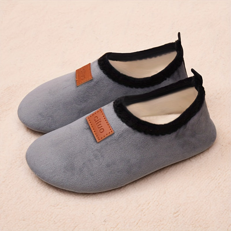 CITUO Baby Boys Slip On House Shoes Soft Non-Slip Walking Shoes for Indoor