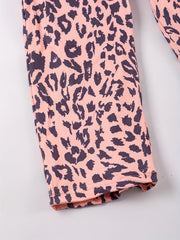 Leopard Print Ruffle Trim Jumpsuit