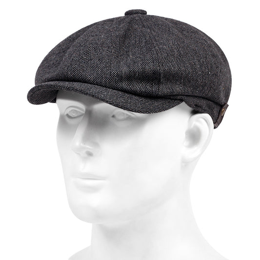Men's Grain Plaid Vintage Beanie Beret