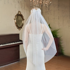 Bride's Wedding Dress Accessories with Pearls & Short Bow Headscarf