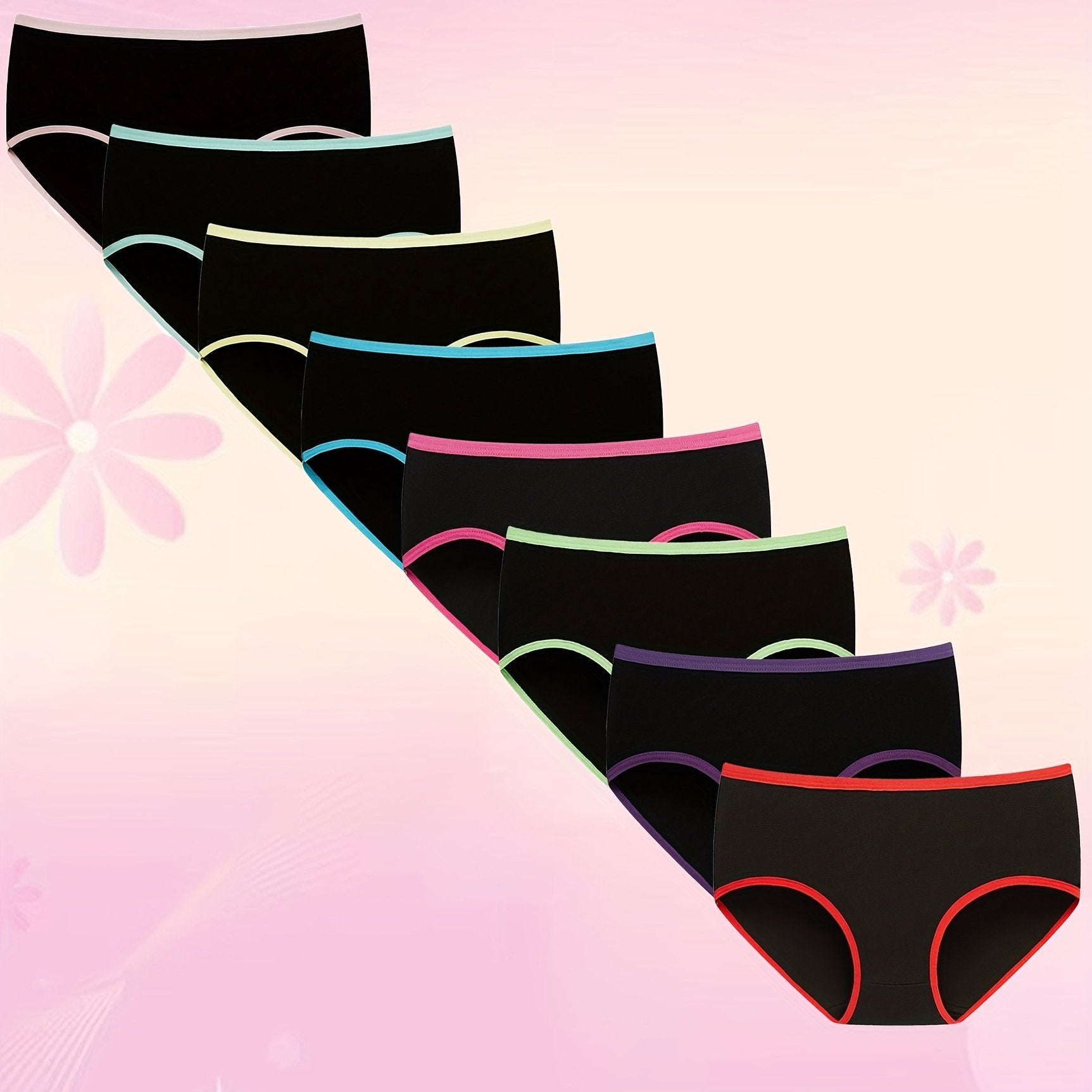Teen Girls Cotton Brief Panties 8 Pack