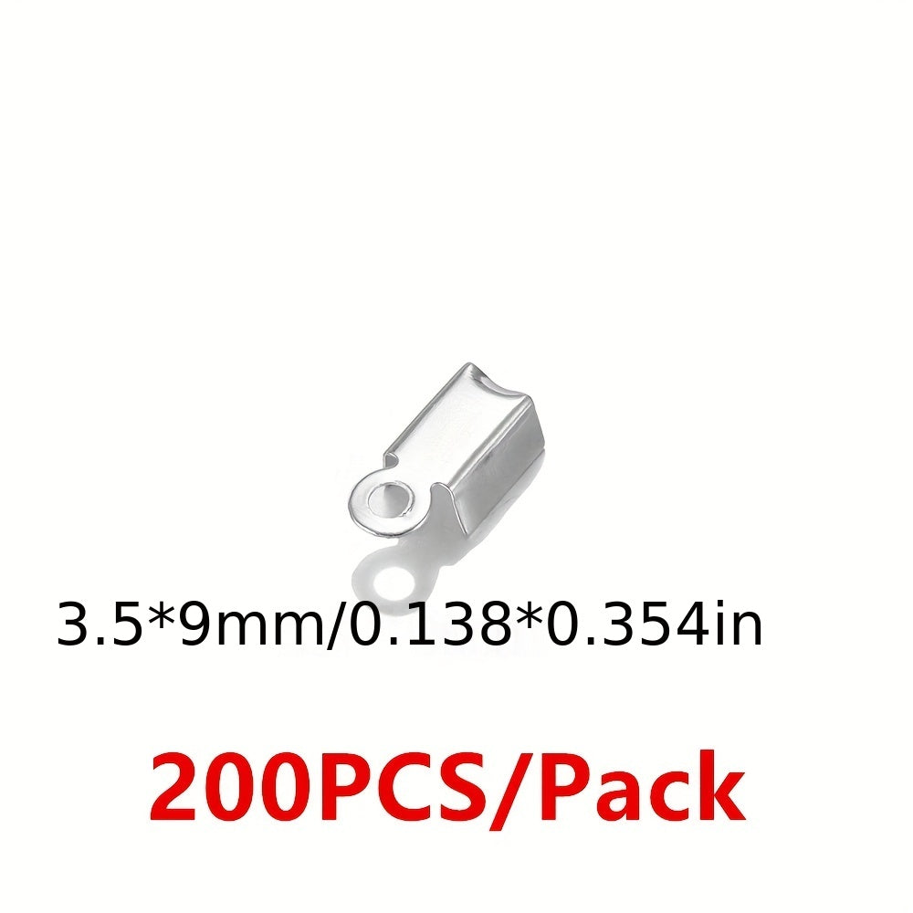 200pcs Cove Clasps Cord End Caps for Jewelry Making DIY Supplies
