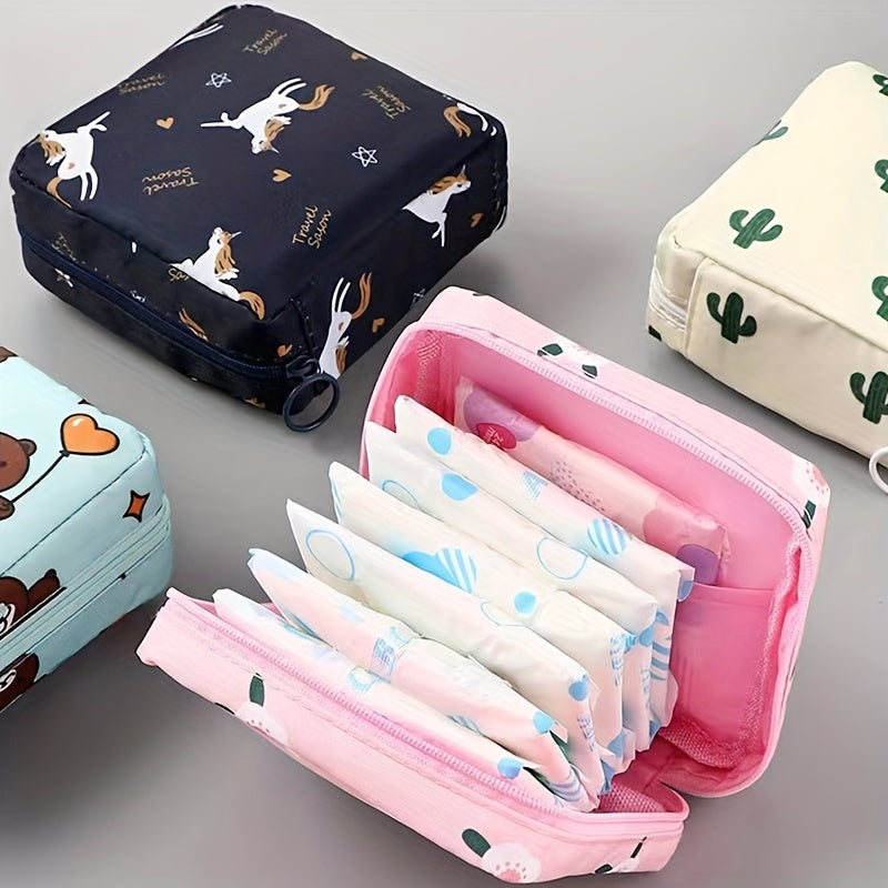 Floral Print Coin Purse Sanitary Napkin Storage Bag