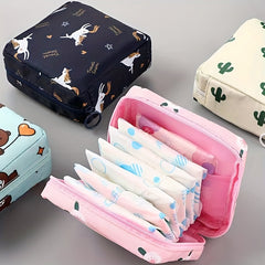 Floral Print Coin Purse Sanitary Napkin Storage Bag