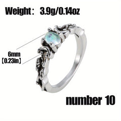 Men's Silvery Faux Moonstone Ring - Delicate Design