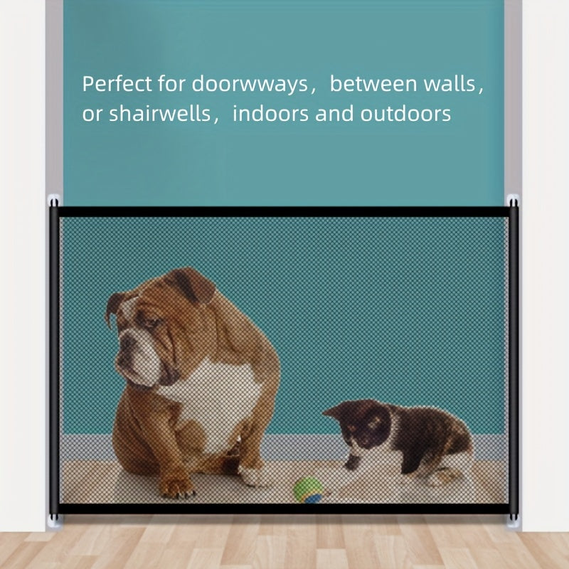 Retractable Mesh Pet Dog Gate - Indoor & Outdoor