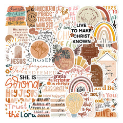 50pcs Bohemian Bible Waterproof Stickers for Phone Laptop
