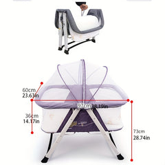 Portable Multifunctional Crib with Wheels for Newborns