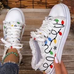 Women's Print Low Top Sneakers Comfortable Versatile Shoes