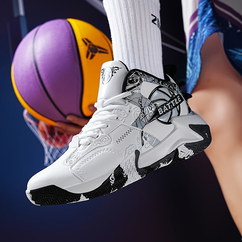 Men's High Top Basketball Shoes Soft Sole Shock Absorption
