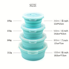 Portable Silicone Lunch Box for Office and School Microwave Safe