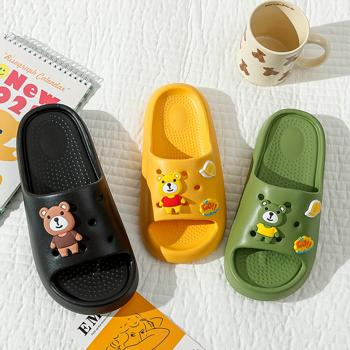 Baby Girls Cartoon Open Toe Slippers Non Slip Lightweight Slippers