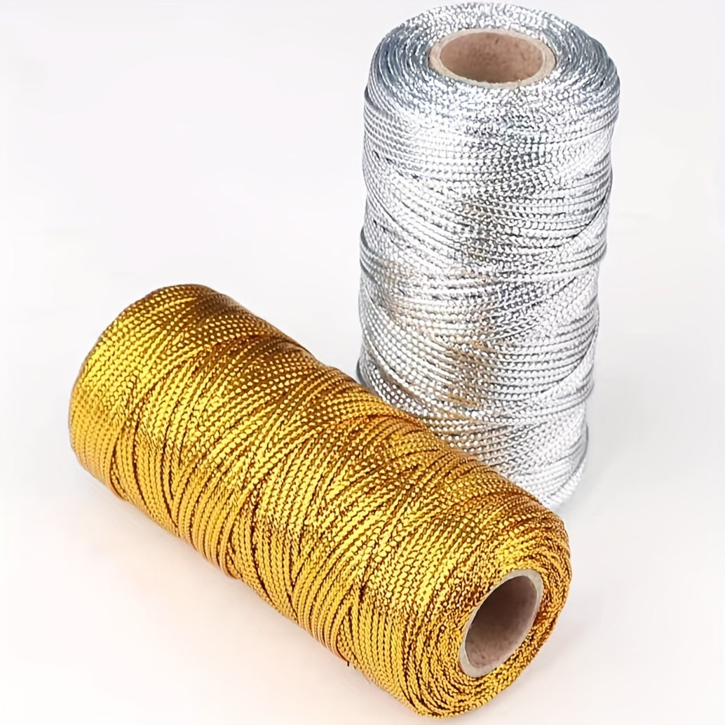 2 Rolls 100m Golden Onion Thread Rope For Gift Wrapping DIY Decor