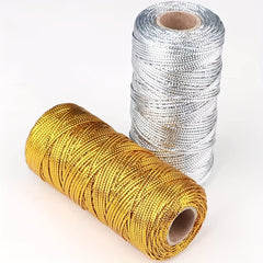 2 Rolls 100m Golden Onion Thread Rope For Gift Wrapping DIY Decor