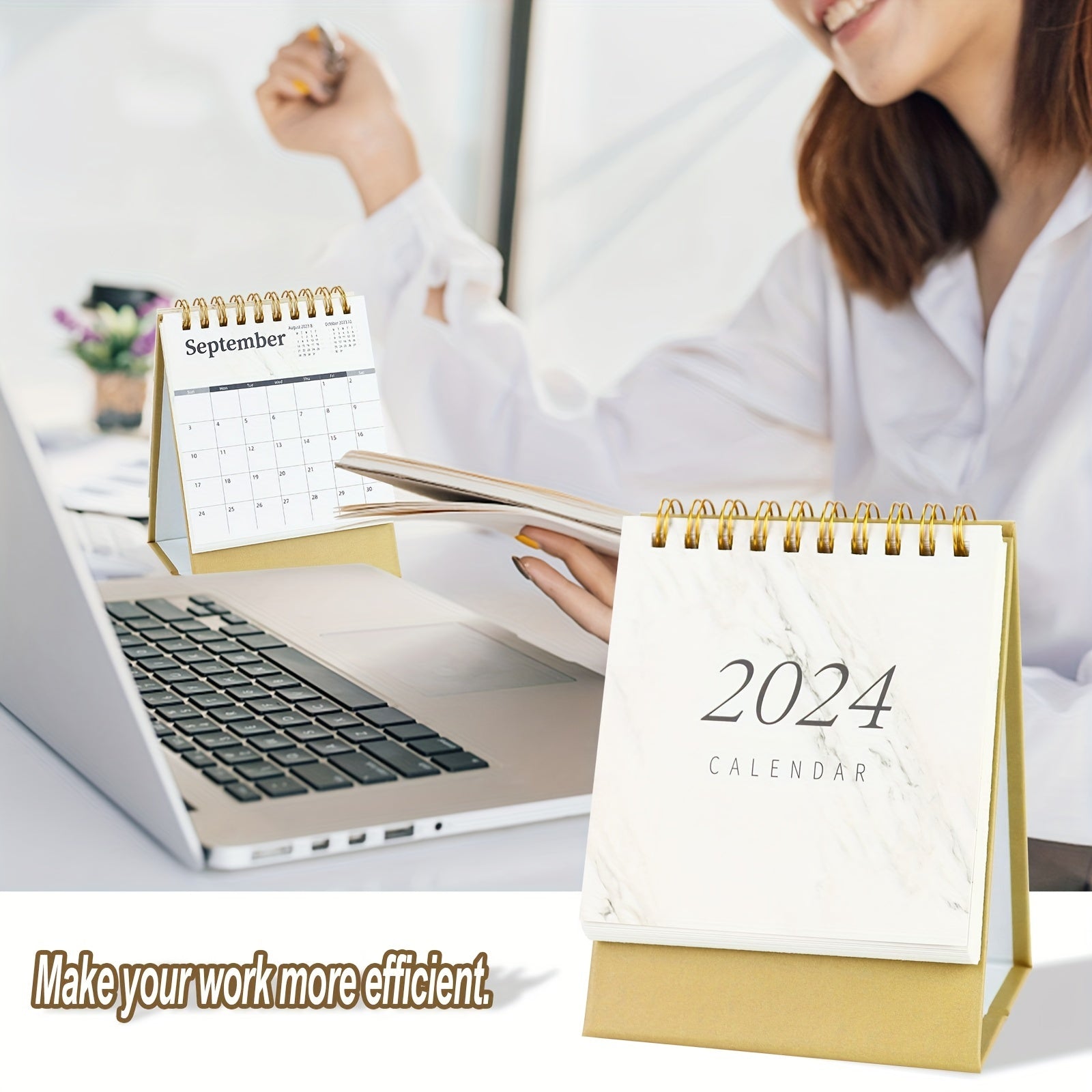 Mini Marble Pattern Desk Calendar 6 12 for Office and School
