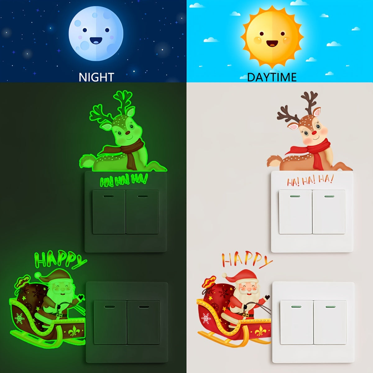 Santa Claus Luminous Wall Sticker Room Decor