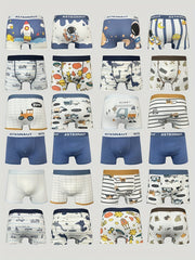 4pcs Boys Dinosaur Seahorse Boxer Briefs Underwear Soft Comfortable Kids Clothes
