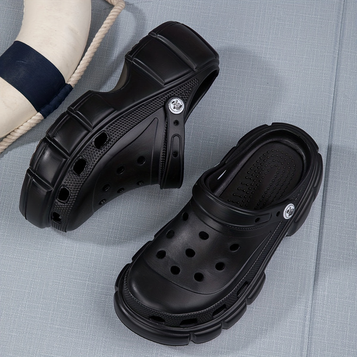 Women's Platform Chunky Clogs Closed Toe Hollow Out Sandals