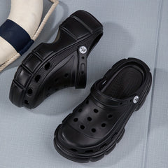 Women's Platform Chunky Clogs Closed Toe Hollow Out Sandals