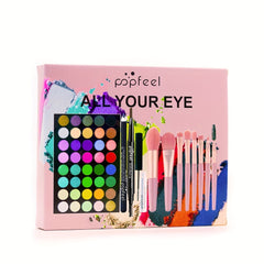 Makeup Set Eyeshadow Palette Eyeliner Eyebrow Pen Mascara Brushes All In One