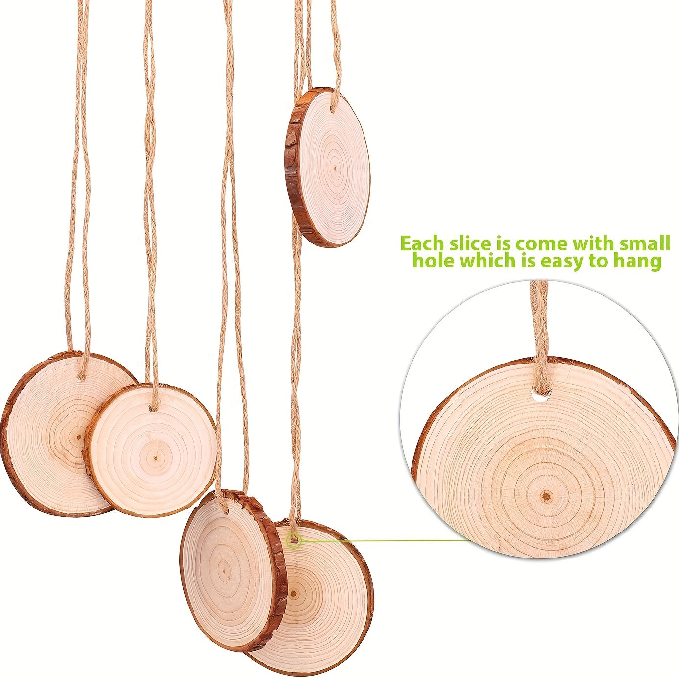 10pcs 7-9" Natural Wood Slices Unfinished, DIY Arts, Rustic Wedding Decor
