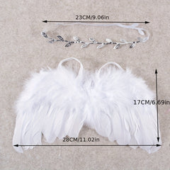 2pcs Baby Angel Feather Wings Set for Photo Props & Outdoor Party
