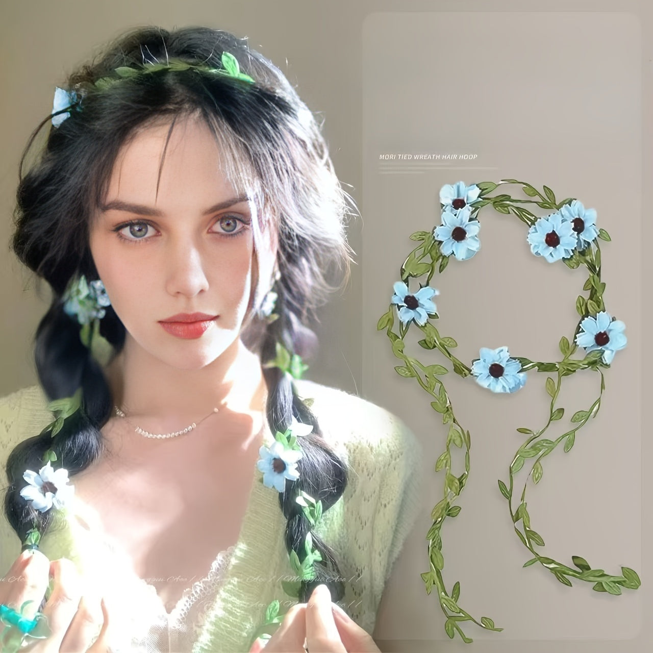 Retro Forest Style Flower Vine Hair Tie