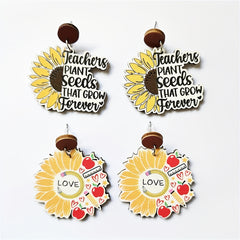 Sunflower Scales Earrings - Perfect for School & Graduation
