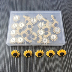 20pcs Sunflower Shape Press Nail Flat Head Racer Nail Decoration