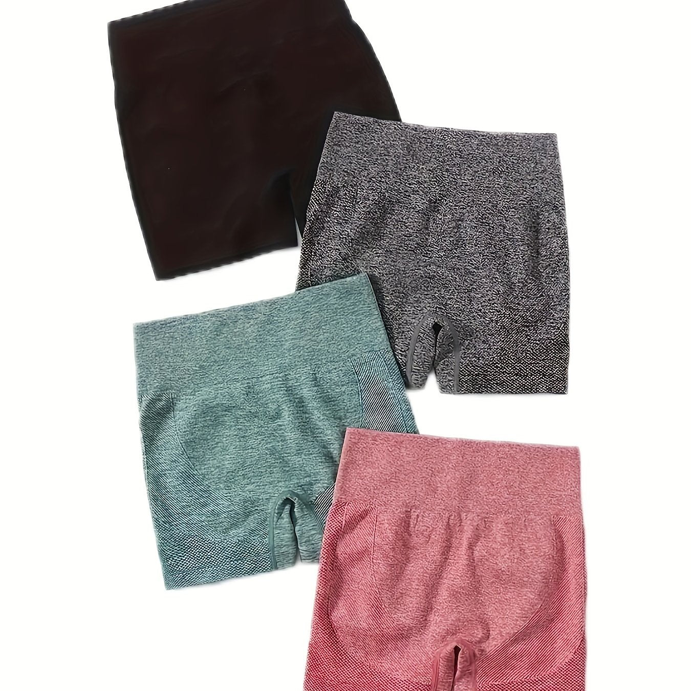 4 Pack Seamless High Waist Biker Shorts Butt Lifting Leggings