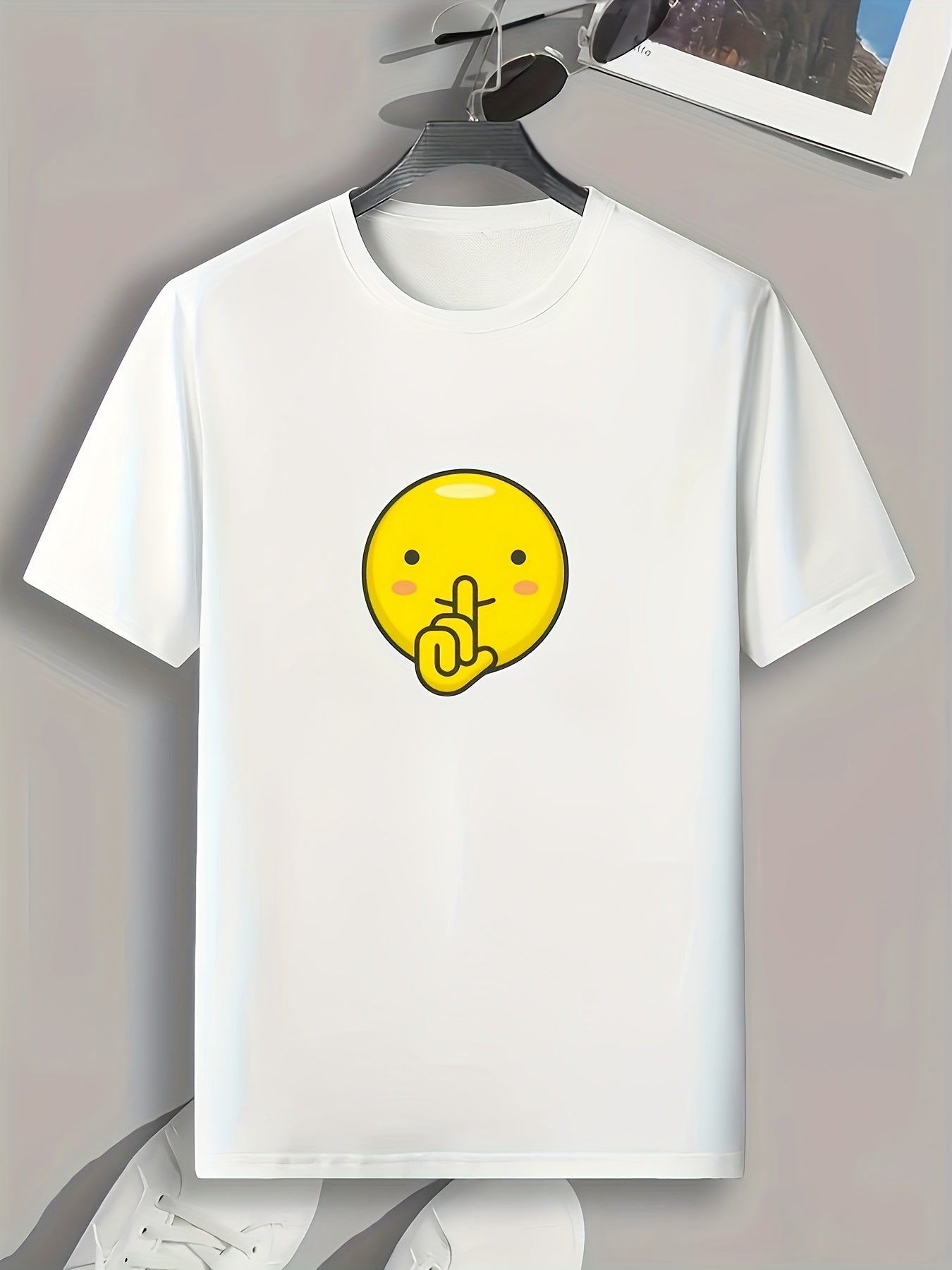 Cartoon Gesture Print Men's Graphic T Shirt for Summer
