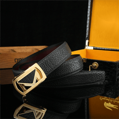 Men's Wild Style Hollow Buckle Belt 304 Stainless Steel Triangle