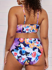  Floral Print Square Neck Bikini & Panty Set