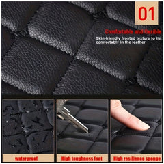 Waterproof Universal Car Floor Mats Front & Rear Set PU Leather Carpets