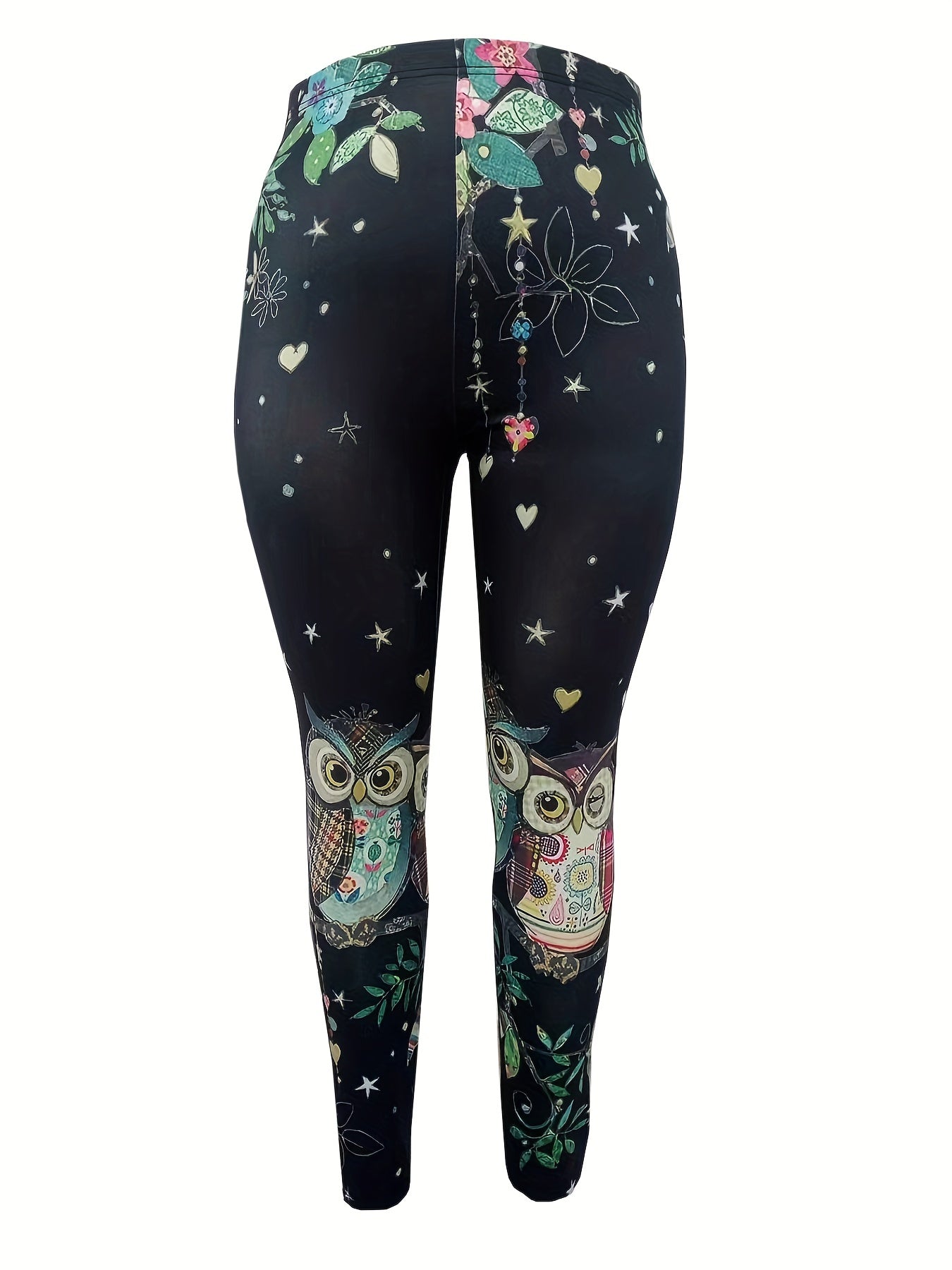 Casual Pants Women's Plus Floral & Animal Print Leggings