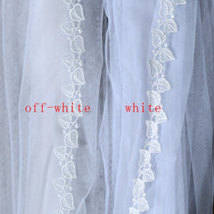 Lace Trimmed Bridal Veil Soft Nylon Wedding Accessory