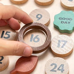 Wooden Calendar Montessori Reusable Magnetic Puzzle Learning Tool