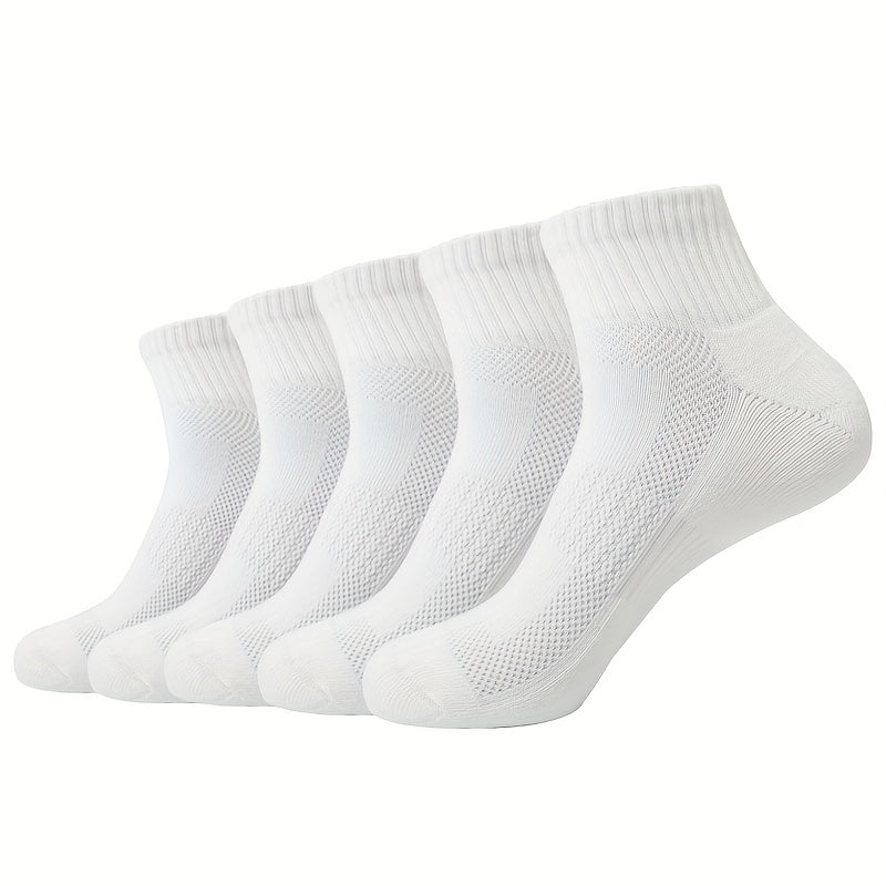 5 Pairs Athletic Cotton Socks for Running Training Daily Use
