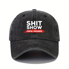 Adjustable Mens Soft Top Peaked Cap With SHIT SHOW Letter Printing