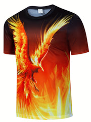 Men's 3D Pattern Print Graphic Crew Neck Active T-shirt