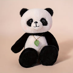 Plush Toy Set Panda Fox & Elephant Stuffed Animals Green Hearts Soft Polyester