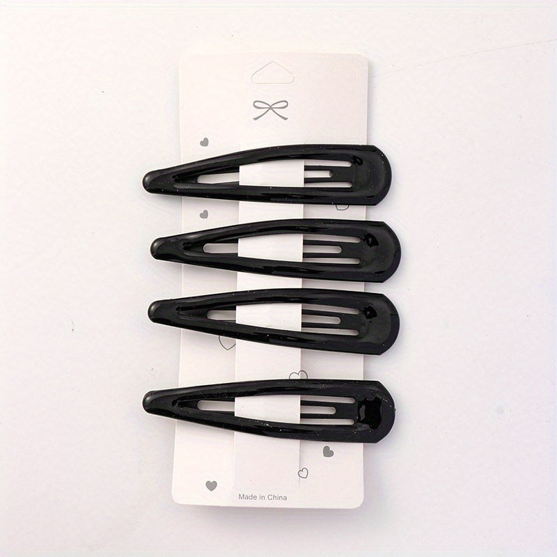 4pcs Large Glossy Snap Clip Hair Clip for Women Girls Baby