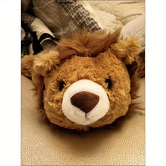 Lion Plush Toy Textured Mane Mixed Colors Soft Polyester Stuffed Animal