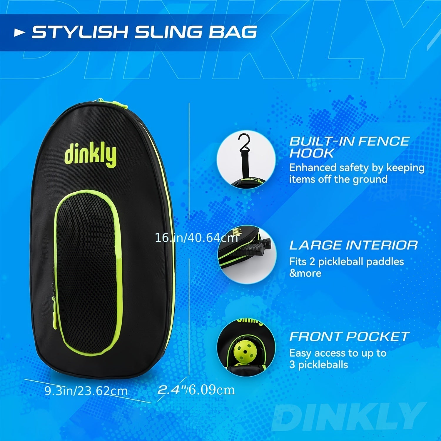 Dinkly Pickleball Paddles Set - 2 Rackets, 4 Balls, Portable Carry Bag
