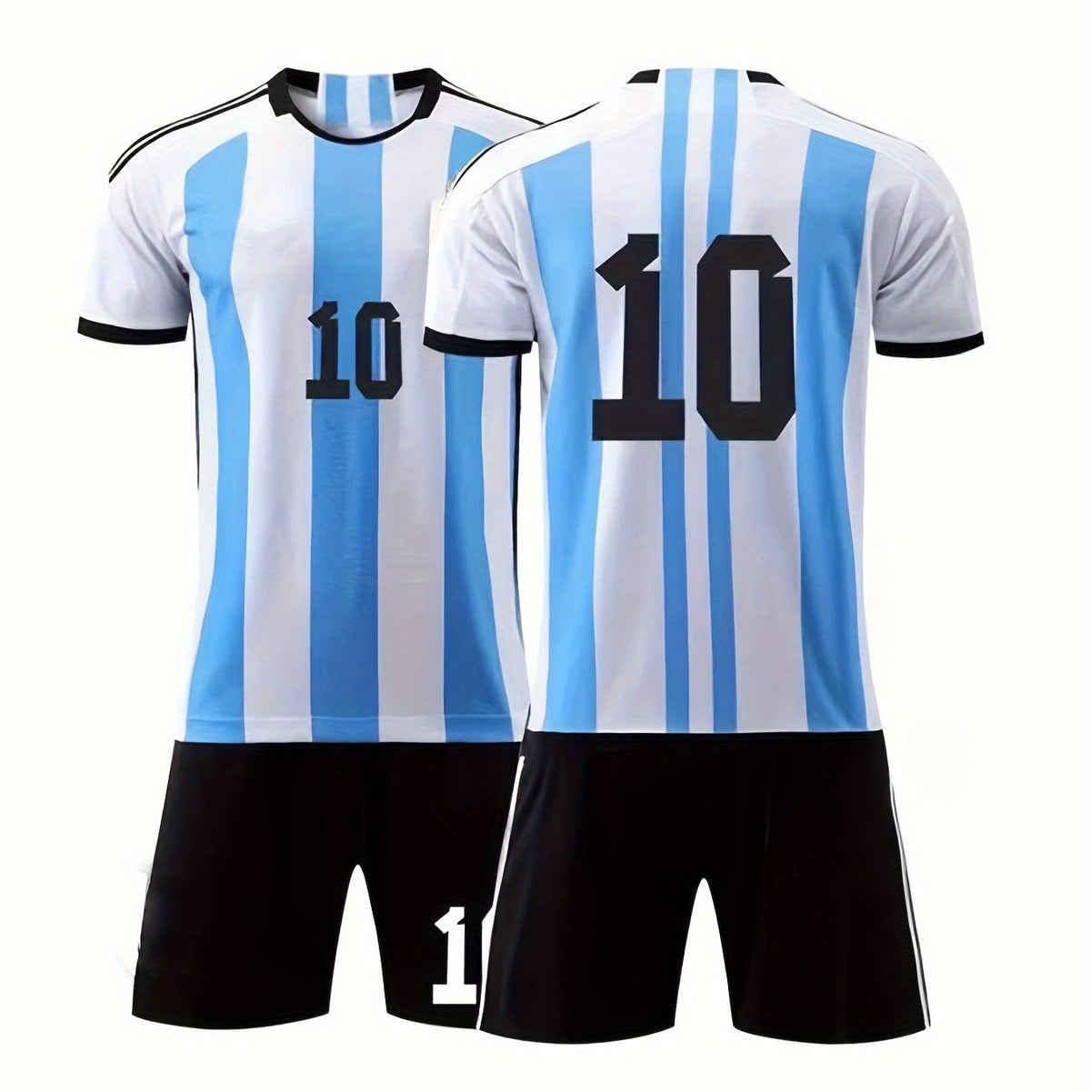 Kids Stripped Football Jersey Set Breathable Quick-drying Outfits for Soccer