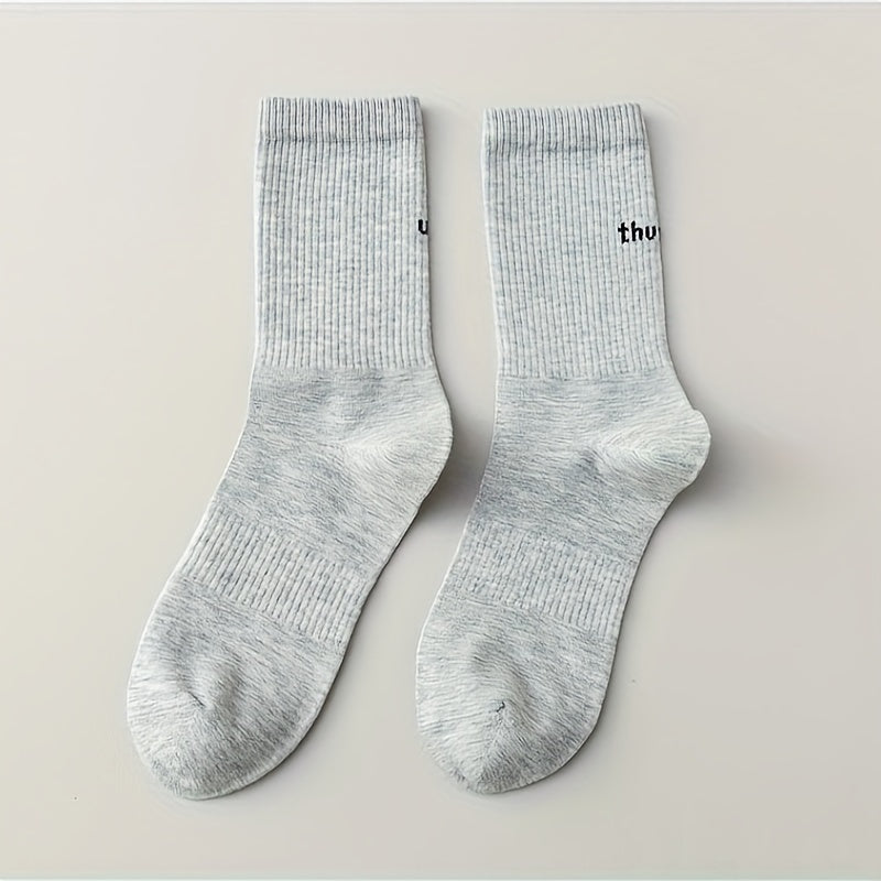 Women's Letter Print Mid Tube Socks